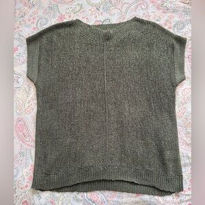 Pointelle Olive Green Knit Top